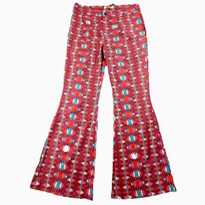 Southern Grace Aztec Flare Pants L Western Cowgirl Bell Bottom Festival